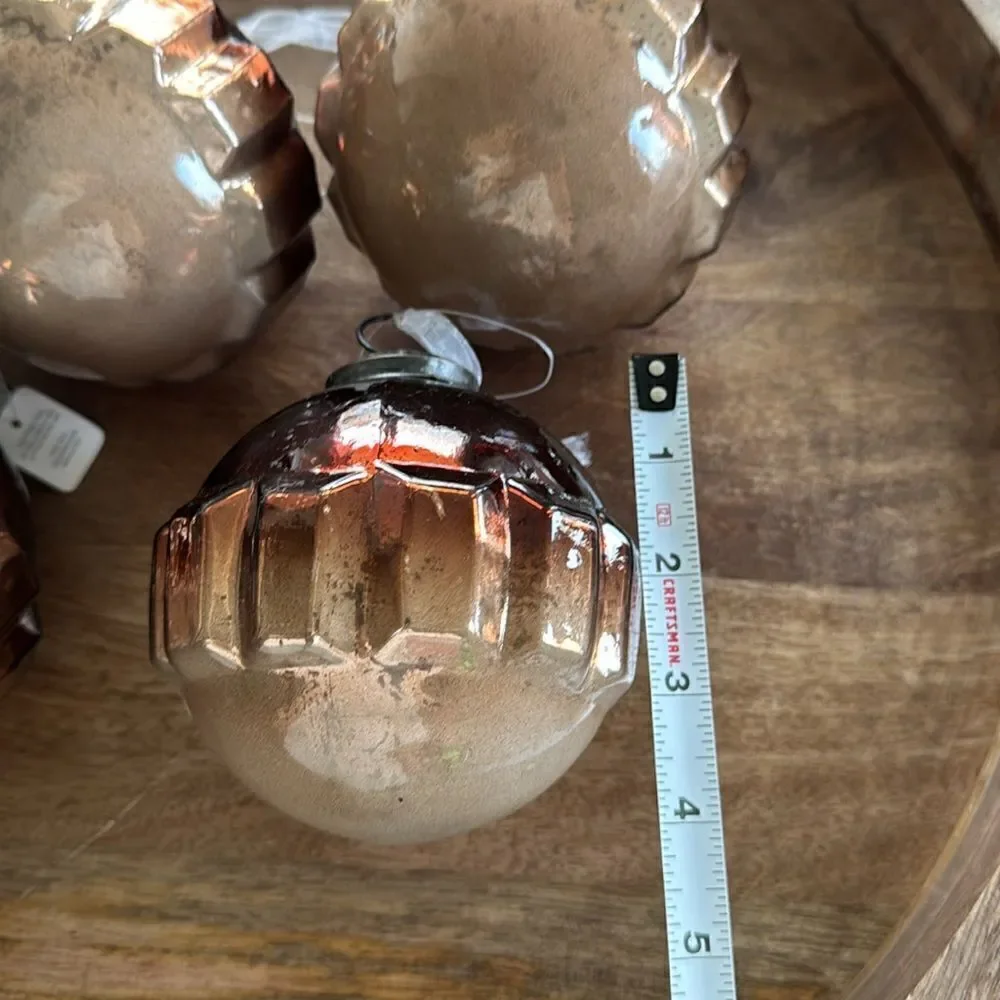 Christmas Ornaments From Dillard's Trimmings 6 Brown & Cream Ombre Rounded Glass